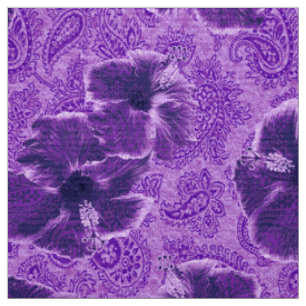 Paisley Hibiskus Vintag Psychedelic Floral Stoff