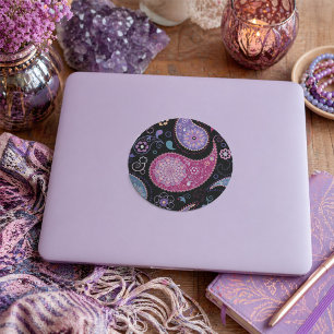 Paisley Hintergrundkleber Runder Aufkleber
