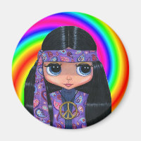 Paisley Hippie Doll Swirl Magnet