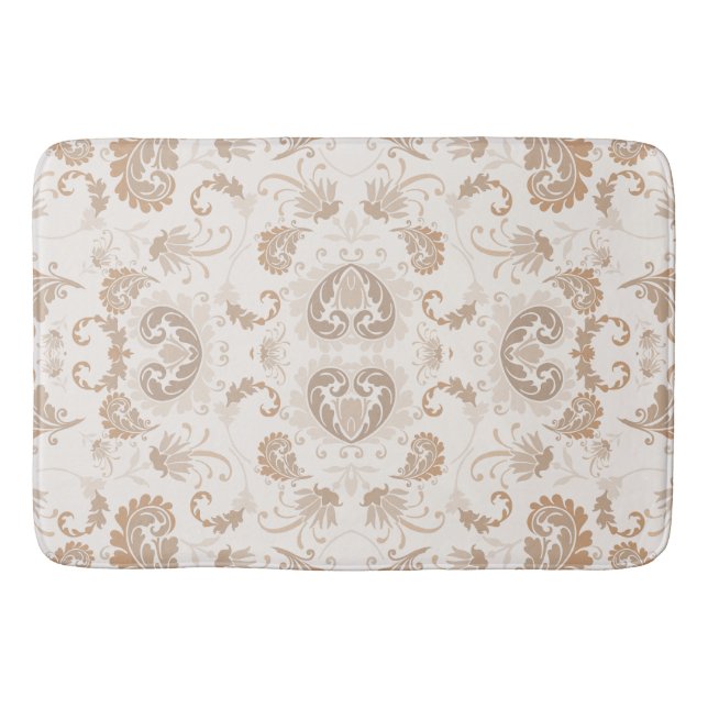 Paisley in Beige Ästhetik Moderne Tan Brown Badematte (Vorderseite)