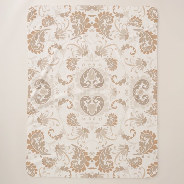 Paisley in Beige Ästhetik Moderne Tan Brown Sherpadecke (Vorderseite)