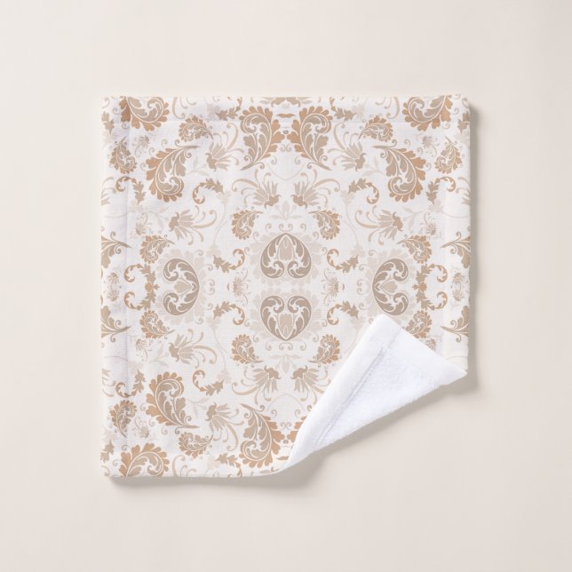Paisley in Beige Ästhetik Moderne Tan Brown Waschlappen (Waschlappen)