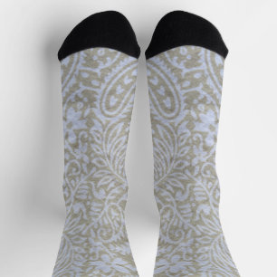 Paisley in Beige und Weiß Socken
