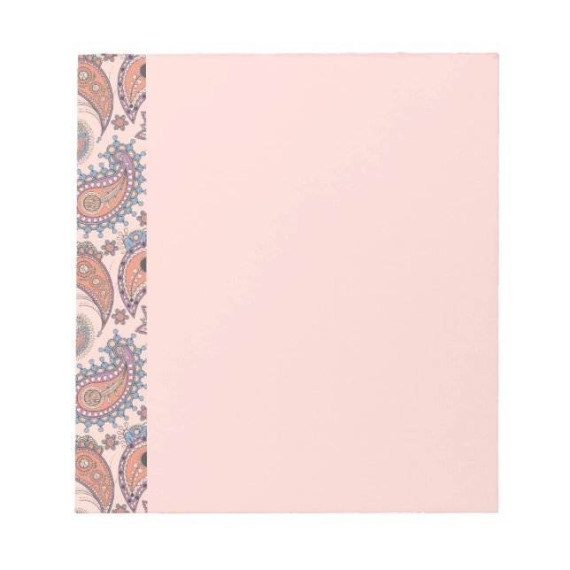 Paisley in Pink Notizblock (Vorderseite)