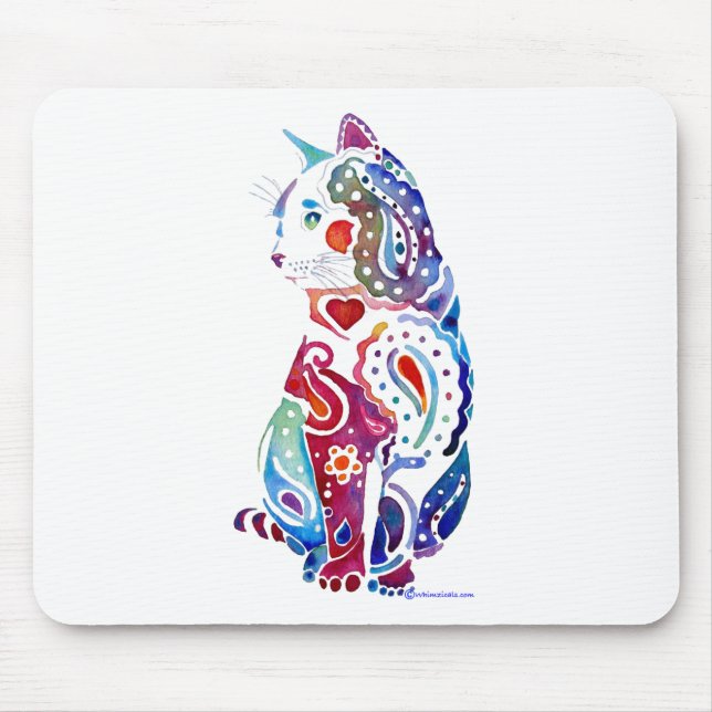 Paisley-Katzen-Entwürfe Mousepad (Vorne)