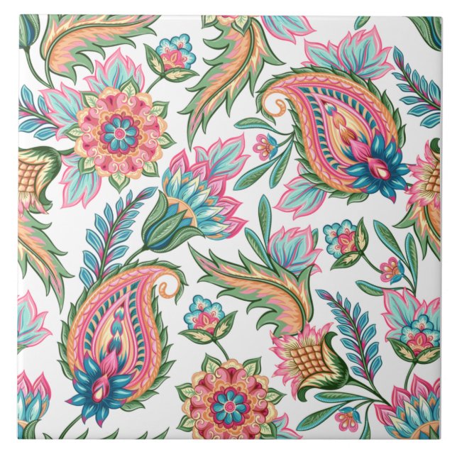 Paisley Keramik Tile Fliese (Vorderseite)