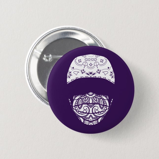 Paisley-Knopf-Maske Button (Vorne & Hinten)