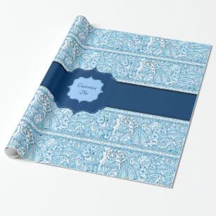 Paisley-Leidenschaft - (Blau) (Hennastrauch) Geschenkpapier