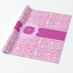 Paisley-Leidenschaft - Rosa (Hennastrauch) Geschenkpapier