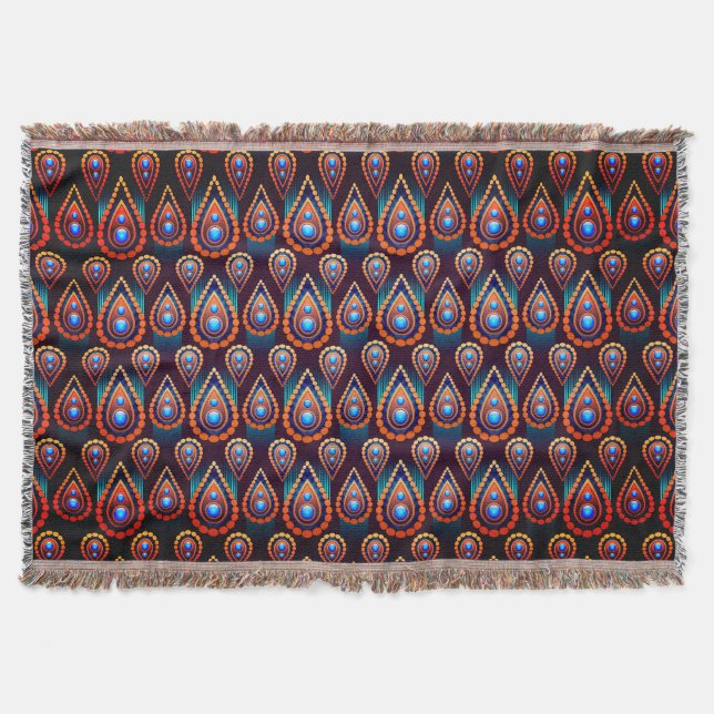 Paisley like Colorful Jewel Pattern Decke (Vorderseite)