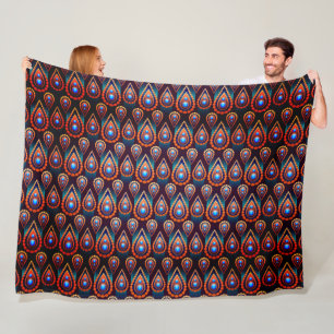 Paisley like Colorful Jewel Pattern Fleecedecke