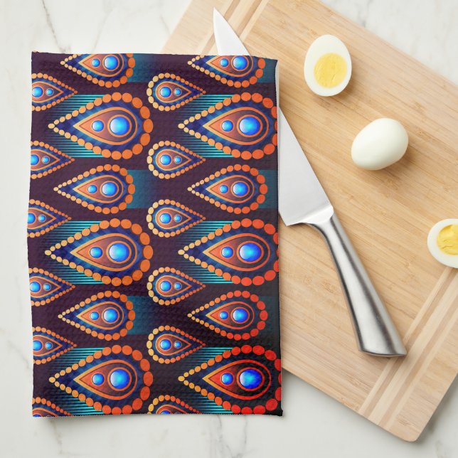 Paisley like Colorful Jewel Pattern Geschirrtuch (Viertel Falte)