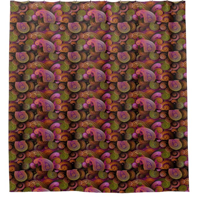 Paisley Lila Duschvorhang (Vorderseite)