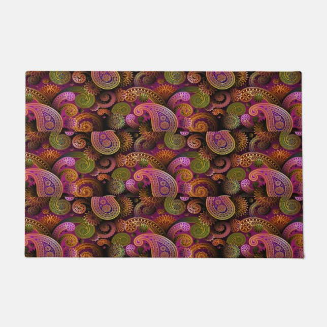 Paisley Lila Fußmatte (Vorderseite)