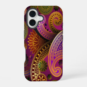 Paisley Lila iPhone 16 Hülle