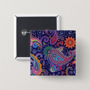 Paisley Lila pink Button