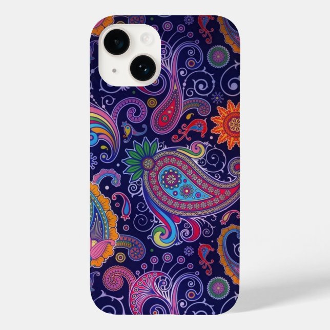 Paisley Lila pink Case-Mate iPhone 14 Hülle (Rückseite)