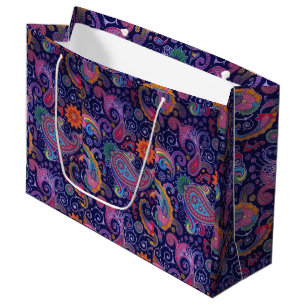 Paisley Lila pink Große Geschenktüte