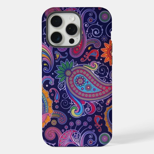 Paisley Lila pink iPhone 15 Pro Max Hülle (Rückseite)