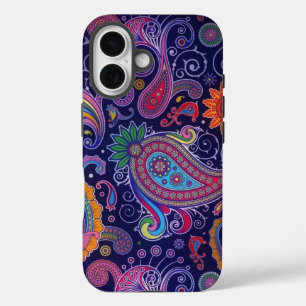 Paisley Lila Pink iPhone 16 Hülle