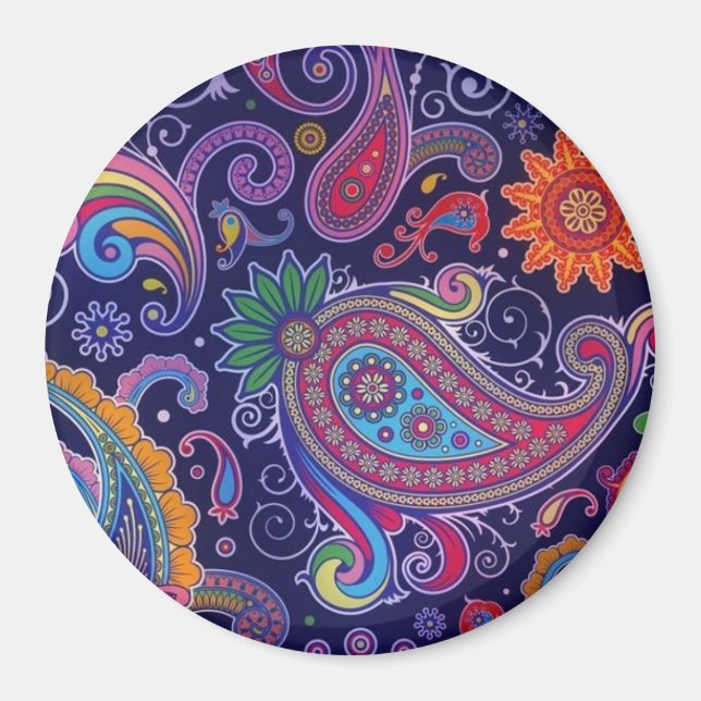Paisley Lila pink Magnet (Vorne)
