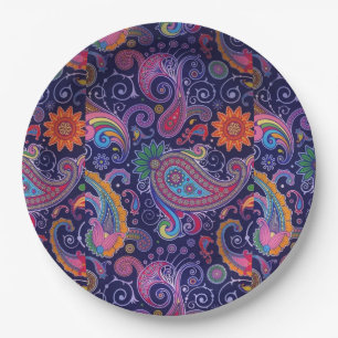 Paisley Lila pink Pappteller