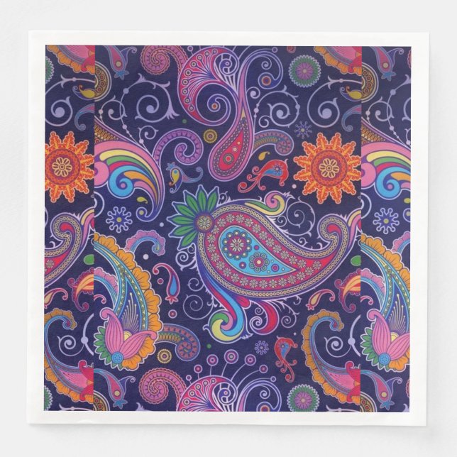 Paisley Lila pink Serviette (Vorderseite)