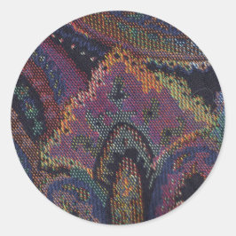 Paisley Lila Runder Aufkleber