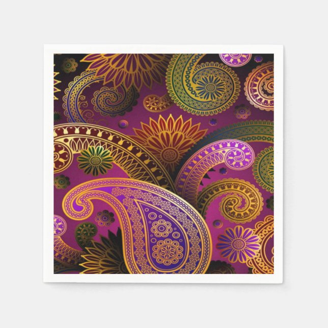 Paisley Lila Serviette (Vorderseite)