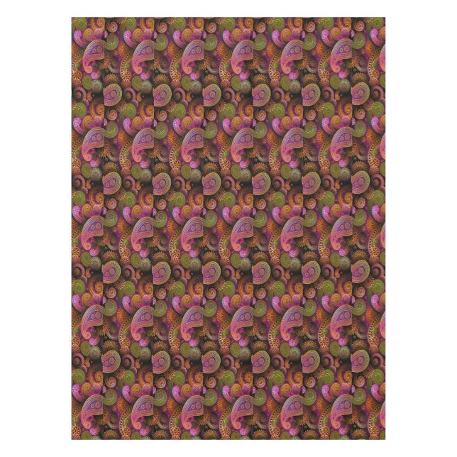 Paisley Lila Tischdecke (Vorderseite)
