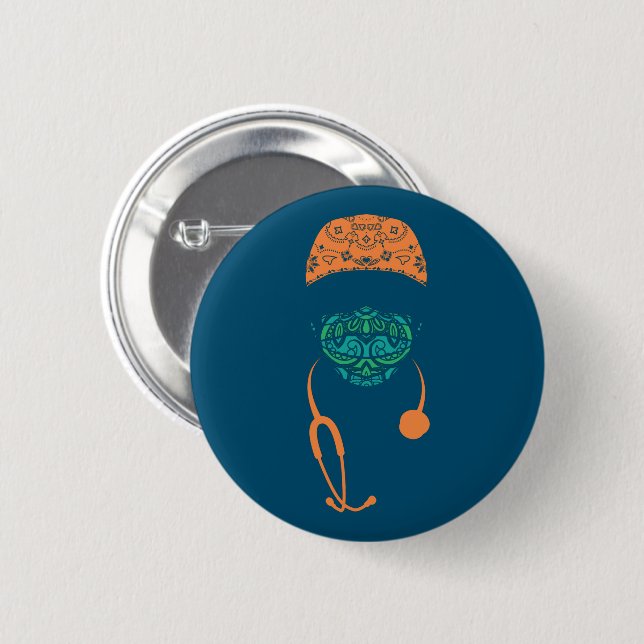 Paisley-Maske Button (Vorne & Hinten)