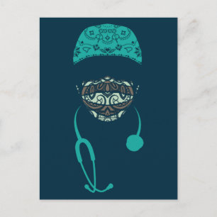 Paisley mit Maske Postkarte