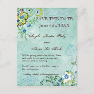 Paisley Modern Floral Blüh Swirl Wedding Ankündigungspostkarte