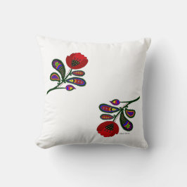 Paisley-Mohnblumen-Ukrainer-Volkskunst Kissen