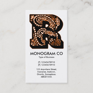 Paisley Monogram - R Visitenkarte
