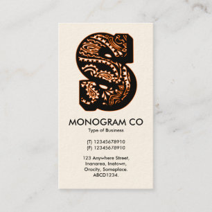 Paisley Monogram - S Visitenkarte
