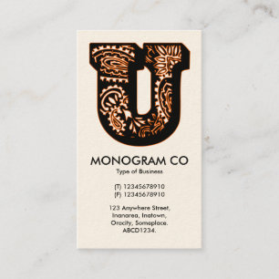 Paisley Monogram - U Visitenkarte