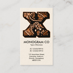 Paisley Monogram - X Visitenkarte