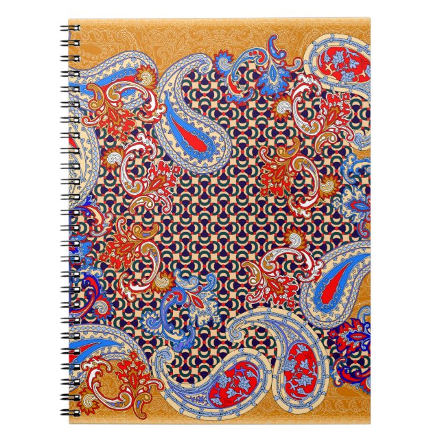Paisley Multicolor-Schal-Design Notizblock (Vorderseite)