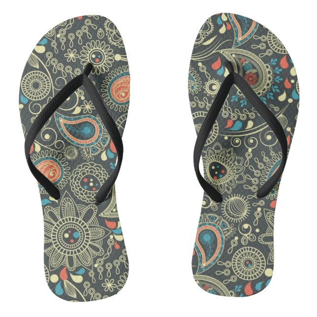 Paisley-Muster 3 Flip Flops (Fußbett)