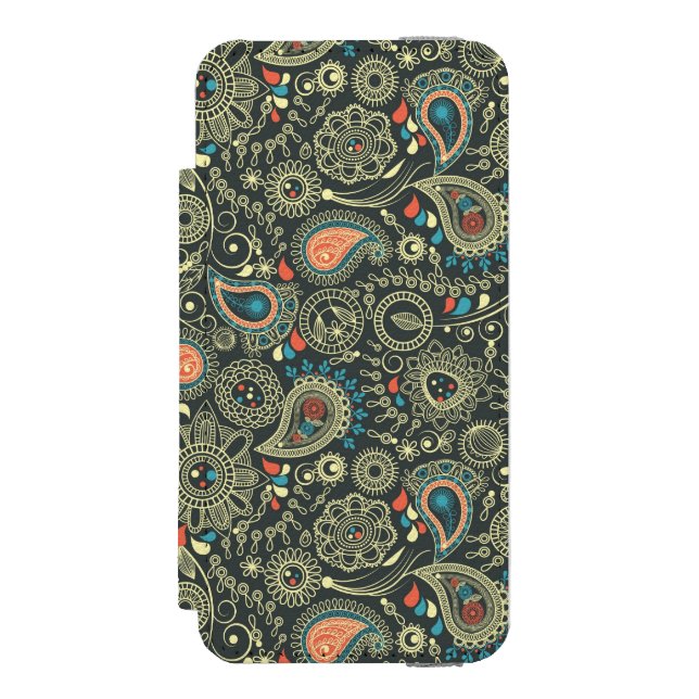 Paisley-Muster 3 Incipio iPhone Geldbeutel-Hülle (Folio Vorderseite)