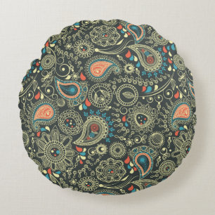 Paisley-Muster 3 Rundes Kissen