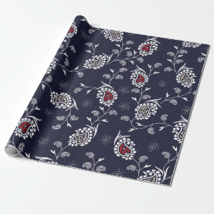 Paisley-Muster auf der Marine Geschenkpapier