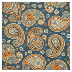 Paisley-Muster Blau aquamarine Oangefarbe Stoff