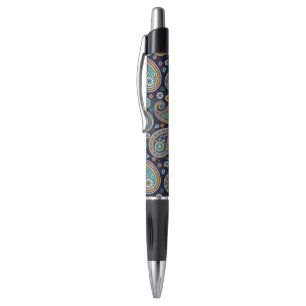 Paisley Muster blau und orange elegant Kugelschreiber