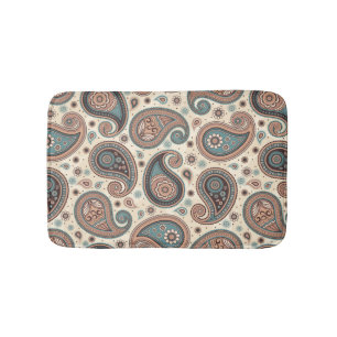 Paisley-Muster braun aquamarin beige elegant Badematte