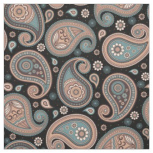 Paisley-Muster braun aquamarin schwarz elegant Stoff