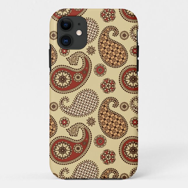 Paisley-Muster, braun, braun, beige Case-Mate iPhone Hülle (Rückseite)
