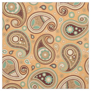 Paisley Muster Brown und aquamarin Stoff