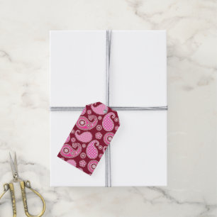 Paisley-Muster, Burgund, Rosa und Weiße Geschenkst Geschenkanhänger